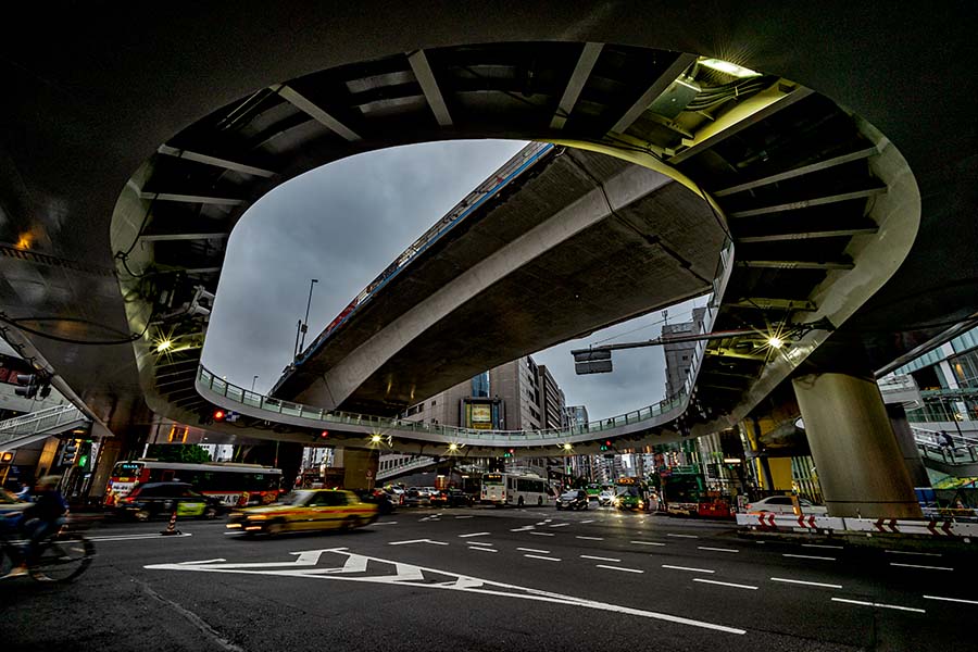渋谷交差点と歩道橋